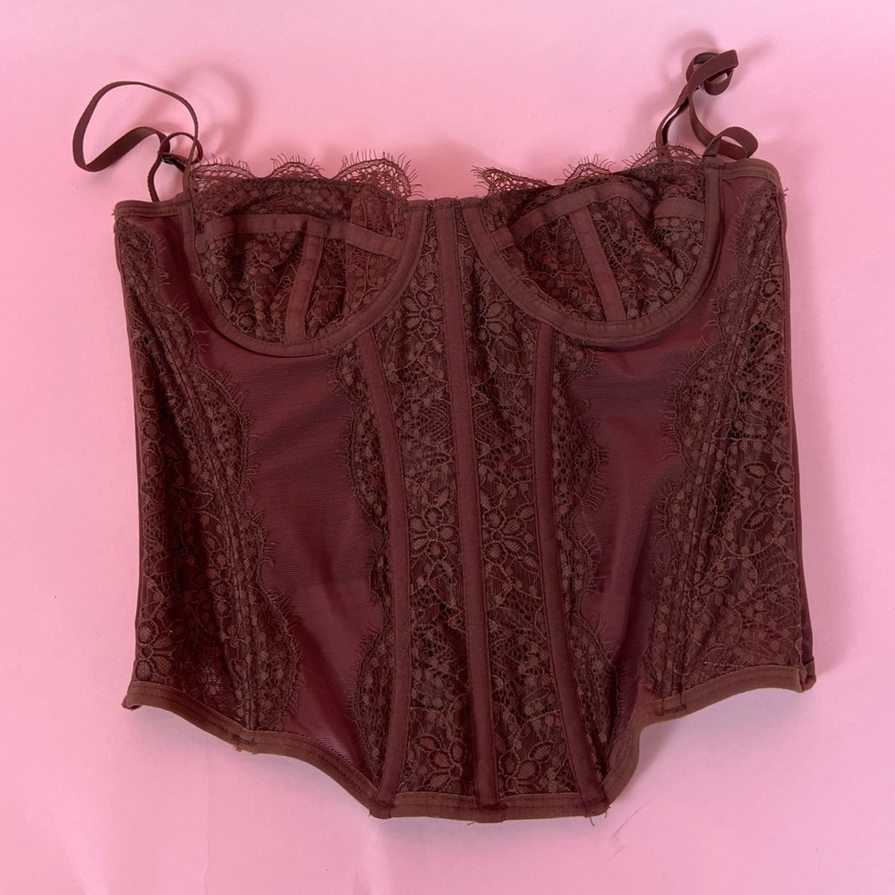❌SOLD-DEPOP❌ UO Out From Under Brown Corset - Picture 3 of 7